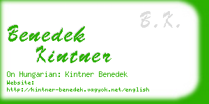 benedek kintner business card